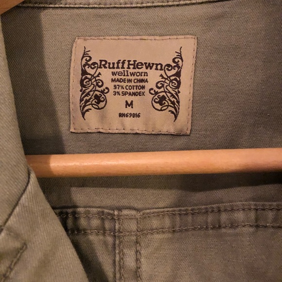 Ruff Hewn Moto Style Khaki Jacket - Picture 2 of 3